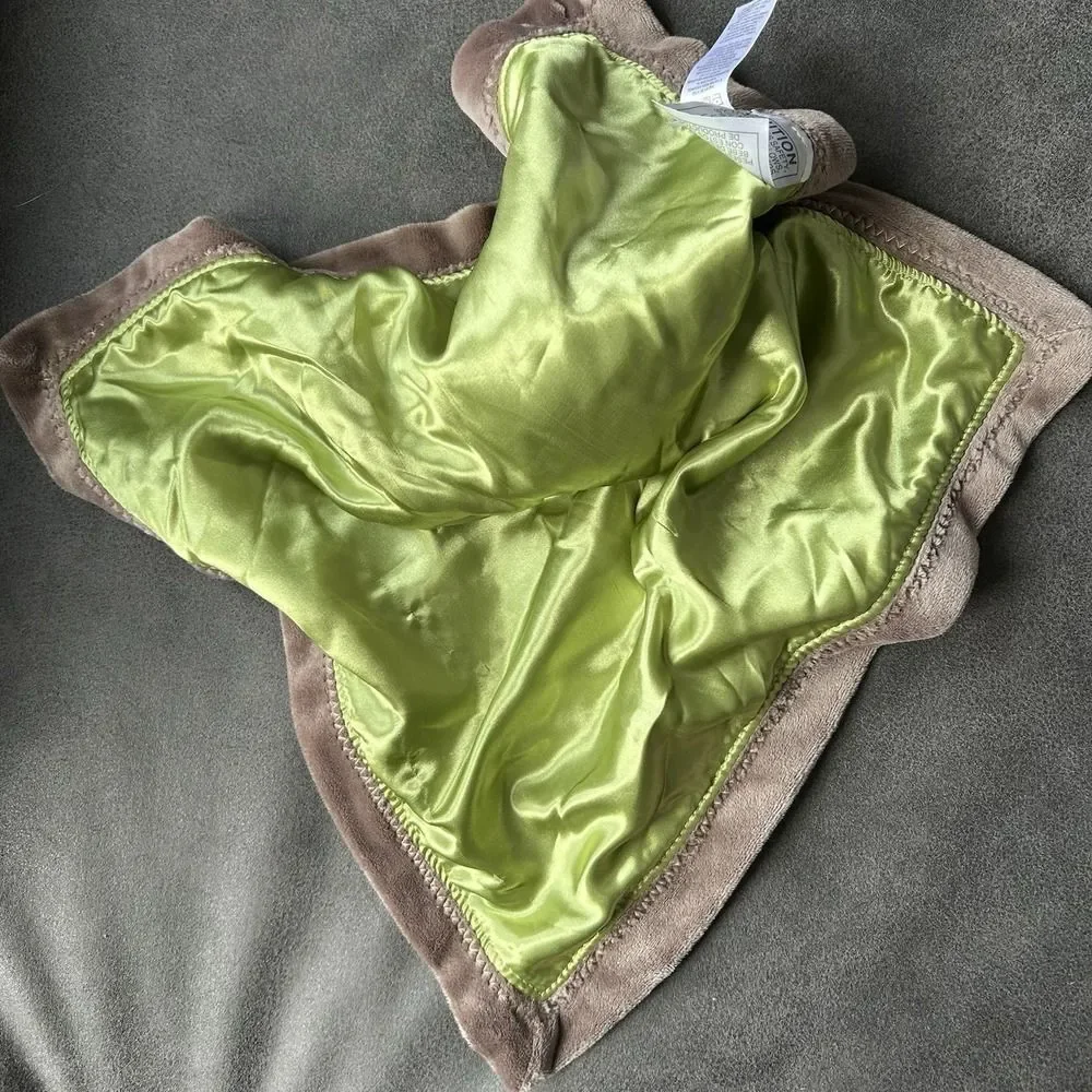 Carters Best Friends Teddy Bear Baby Lovey Security Blanket Brown Green Satin